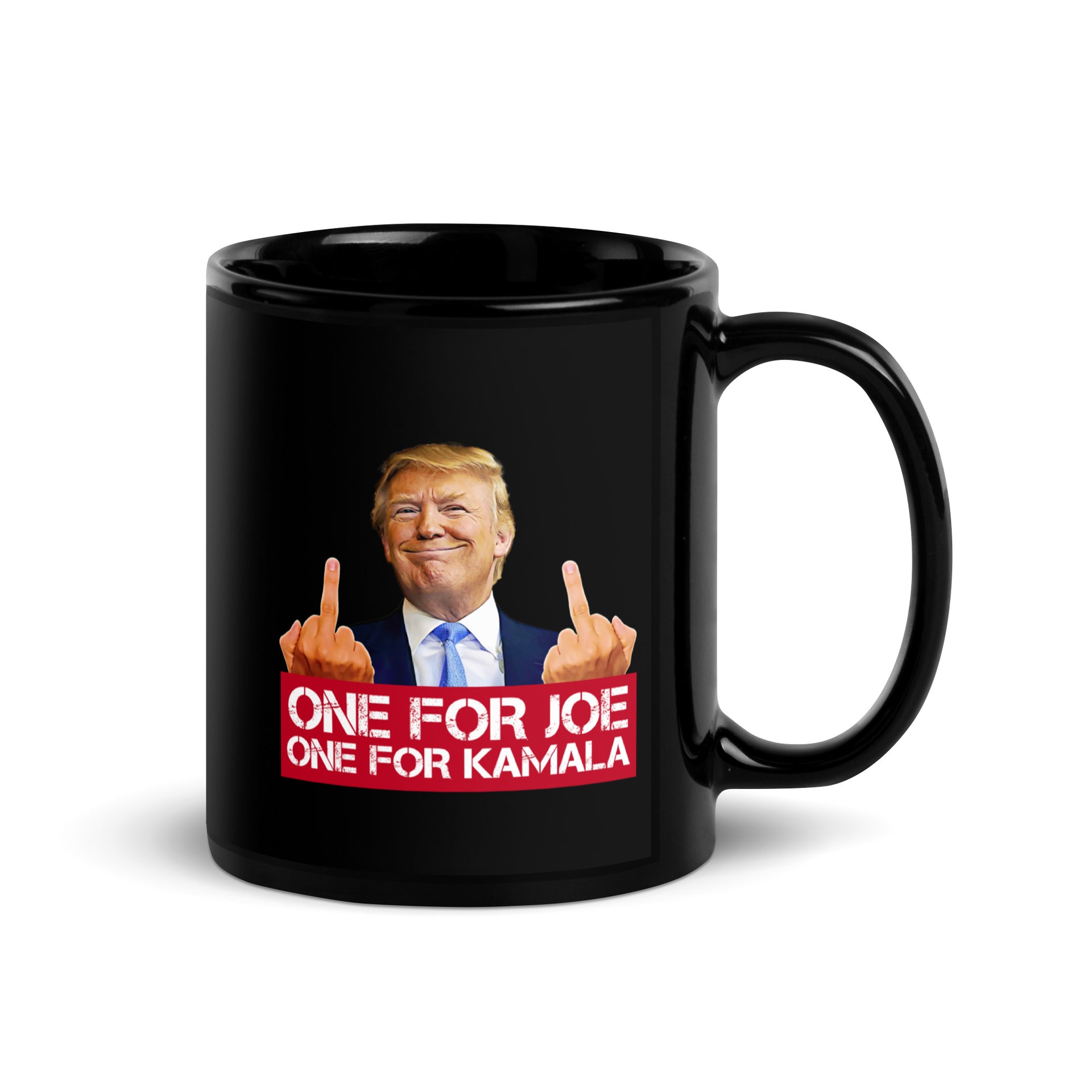 One for Joe One for Kamala - Black Glossy Mug