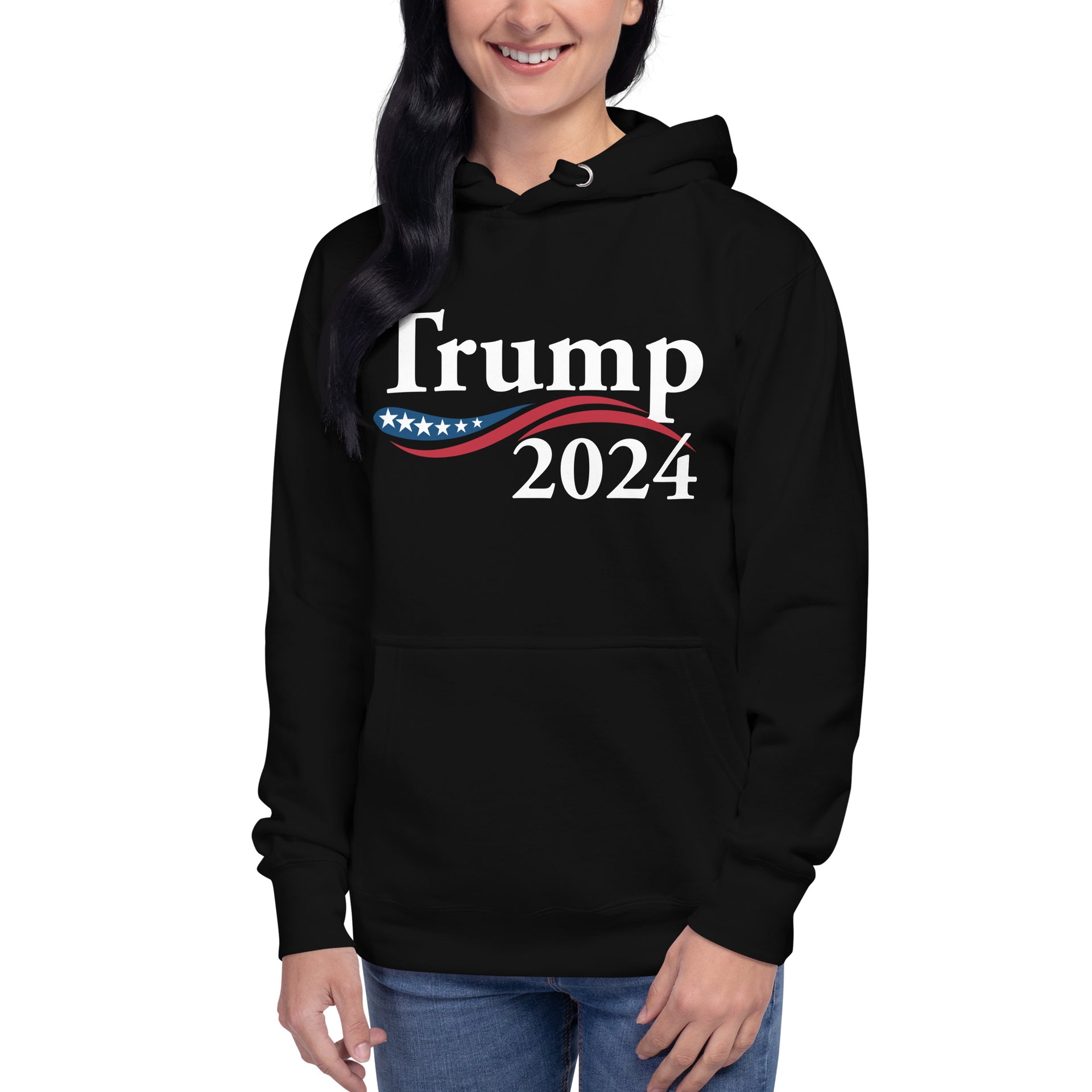 TRUMP 2024 w/ Flag - Premium Unisex Hoodie