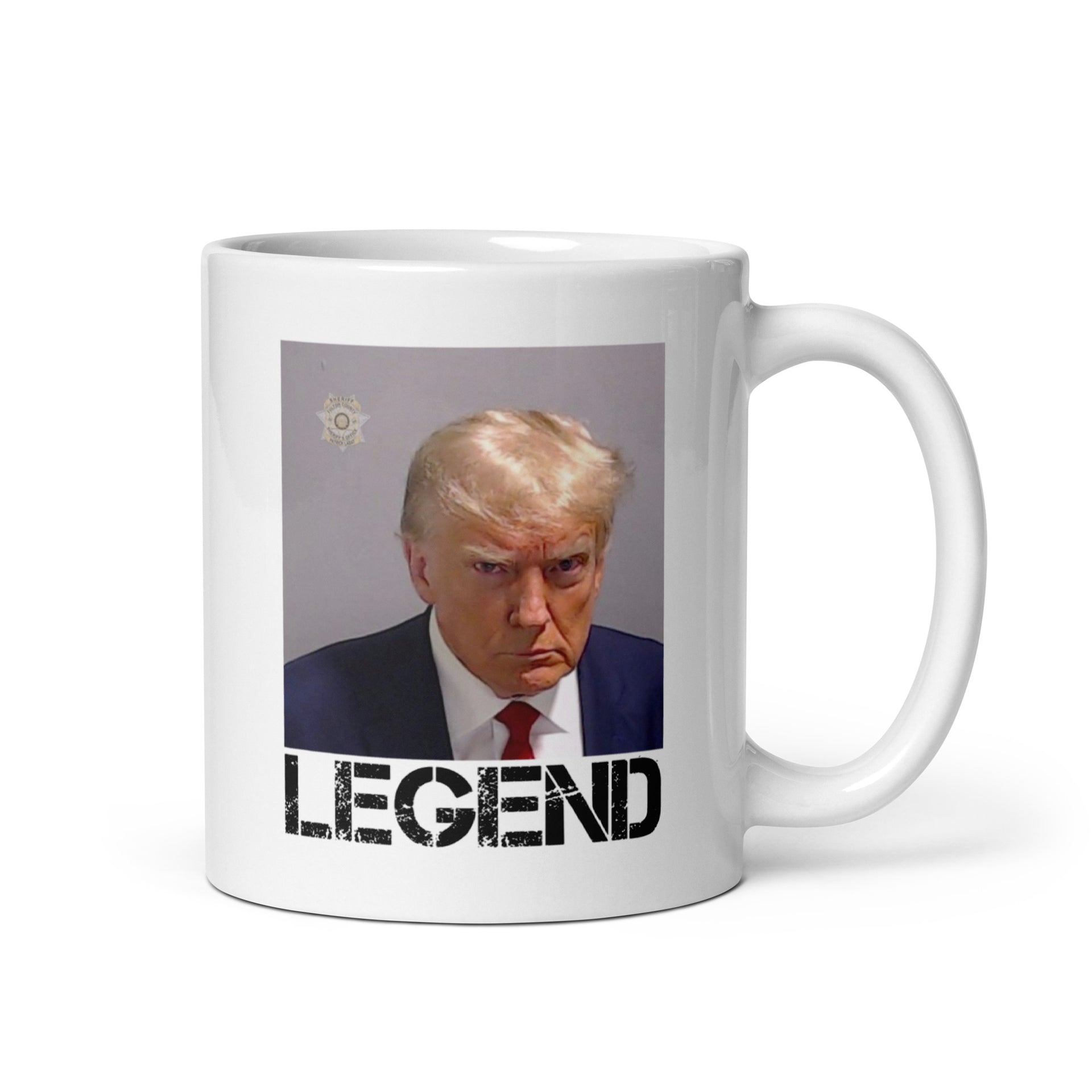 Trump Mugshot LEGEND - White glossy mug